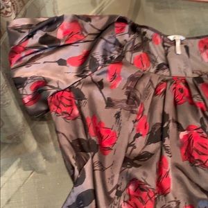 Rose black/red Silk Like Blouse